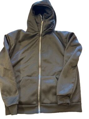 Men's Black Full-Zip Hooded Sweatshirt Jacket